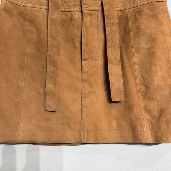 Free People Sand Livin for Love Goat Suede Leather Mini Skirt Sz 4 NWT - Picture 4 of 14